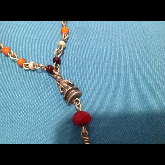 Buddha multi colored brass necklace - Picture 3 of 16